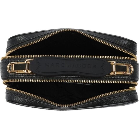 Marc Jacobs The Box 20 Leather Double Zip Crossbody Bag in BLACK with Gold Hardw - Picture 4 of 12
